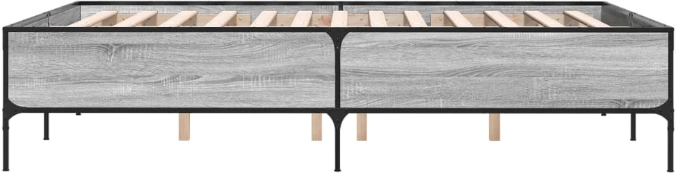Lovos rėmas, pilkas ąžuolo, 160x200cm, apdirbta mediena/metalas