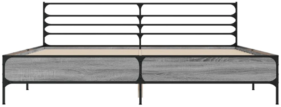 Lovos rėmas, pilkas ąžuolo, 200x200cm, apdirbta mediena/metalas