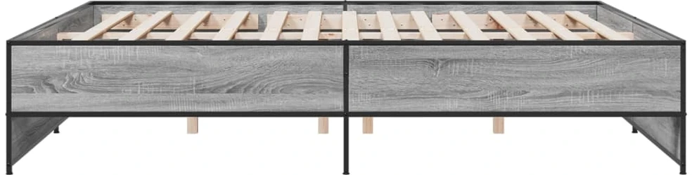 Lovos rėmas, pilkas ąžuolo, 200x200cm, apdirbta mediena/metalas
