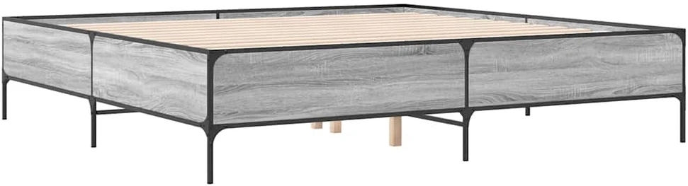 Lovos rėmas, pilkas ąžuolo, 200x200cm, apdirbta mediena/metalas