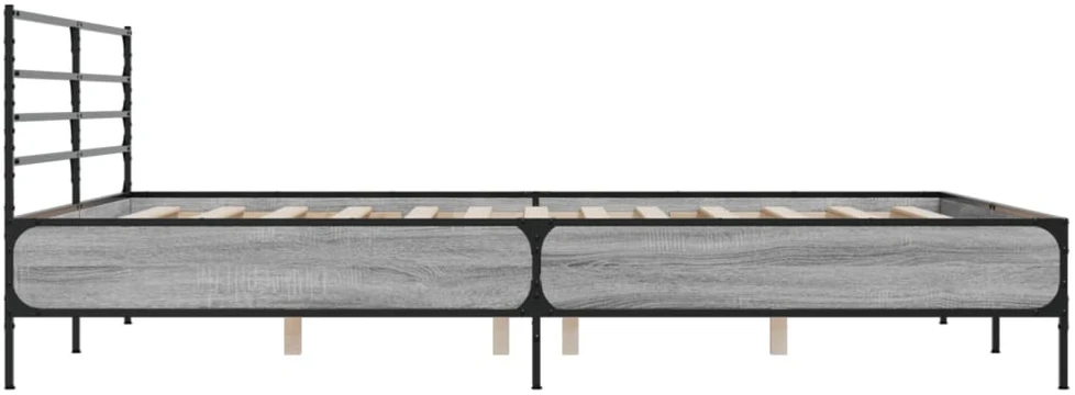 Lovos rėmas, pilkas ąžuolo, 200x200cm, apdirbta mediena/metalas