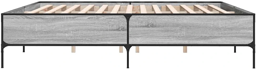 Lovos rėmas, pilkas ąžuolo, 200x200cm, apdirbta mediena/metalas