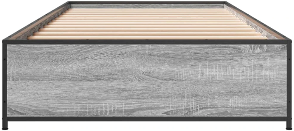 Lovos rėmas, pilkas ąžuolo, 75x190cm, apdirbta mediena/metalas