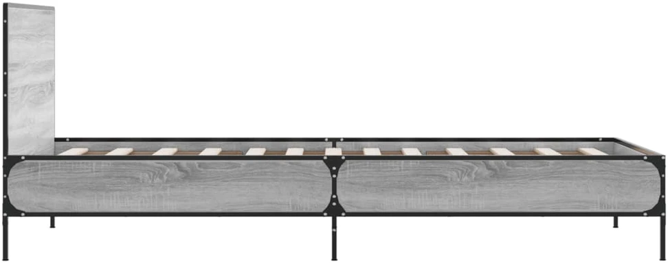 Lovos rėmas, pilkas ąžuolo, 75x190cm, apdirbta mediena/metalas