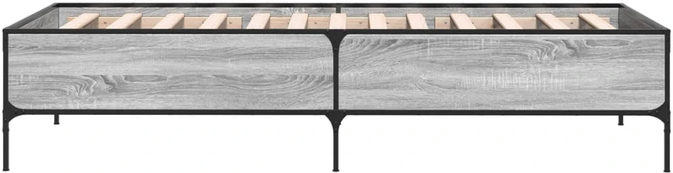 Lovos rėmas, pilkas ąžuolo, 75x190cm, apdirbta mediena/metalas