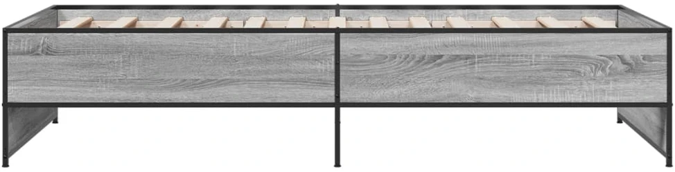 Lovos rėmas, pilkas ąžuolo, 90x190cm, apdirbta mediena/metalas