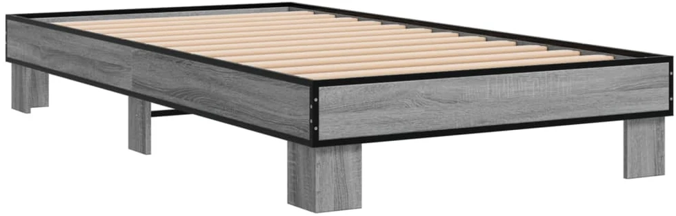 Lovos rėmas, pilkas ąžuolo, 90x200cm, apdirbta mediena/metalas