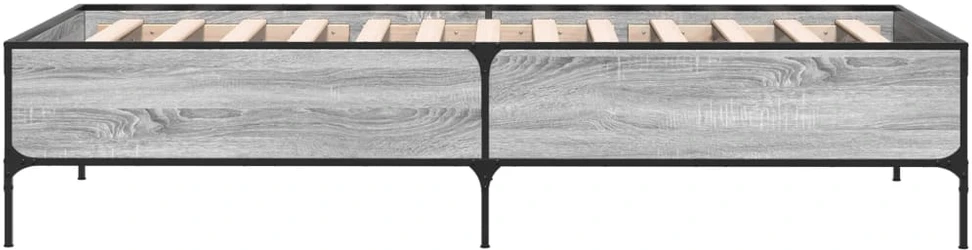Lovos rėmas, pilkas ąžuolo, 90x200cm, apdirbta mediena/metalas