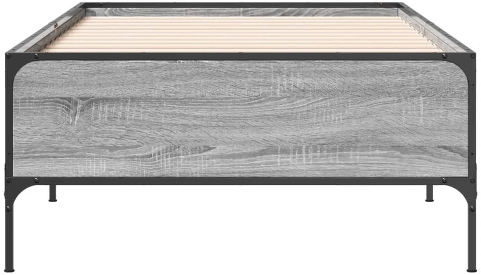 Lovos rėmas, pilkas ąžuolo, 90x200cm, apdirbta mediena/metalas