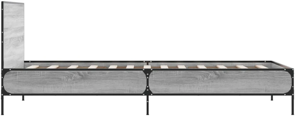 Lovos rėmas, pilkas ąžuolo, 90x200cm, apdirbta mediena/metalas