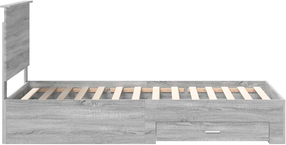 Lova Lovos rėmas Pilkas Sonoma 100 x 200 cm Apdirbta mediena