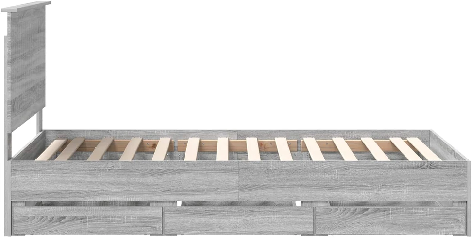 Lova Lovos rėmas Pilkas Sonoma 100 x 200 cm Inžinerinė mediena