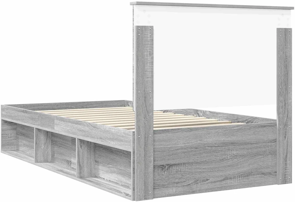 Lova Lovos rėmas Pilkas Sonoma 100 x 200 cm Kietos pušies mediena