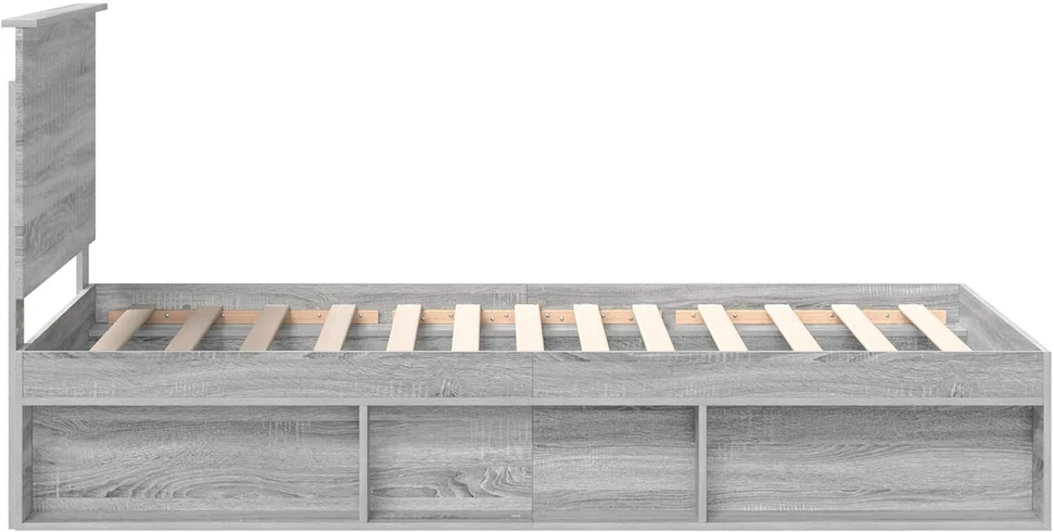 Lova Lovos rėmas Pilkas Sonoma 100 x 200 cm Kietos pušies mediena