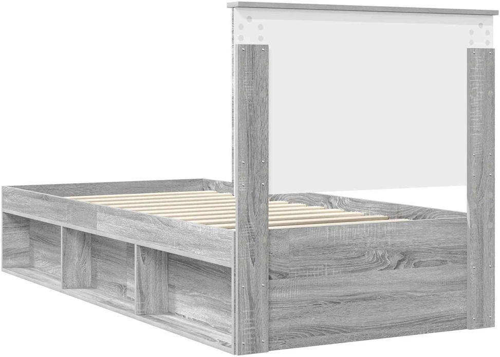 Lova Lovos rėmas Pilkas Sonoma 100 x 200 cm Kietos pušies mediena