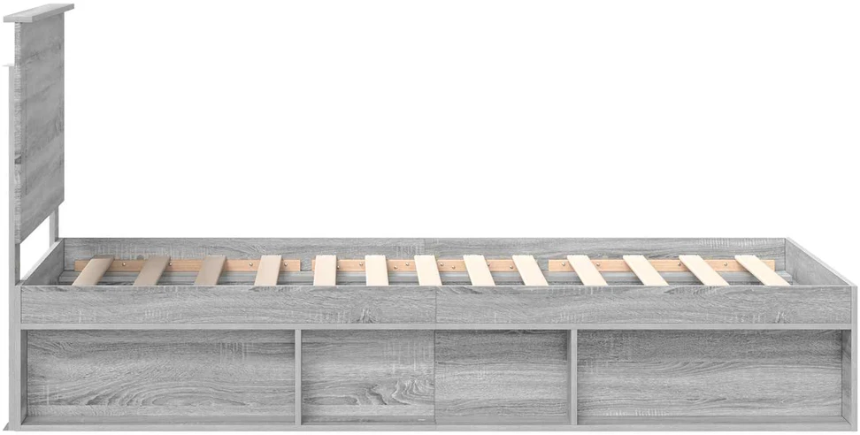 Lova Lovos rėmas Pilkas Sonoma 100 x 200 cm Kietos pušies mediena