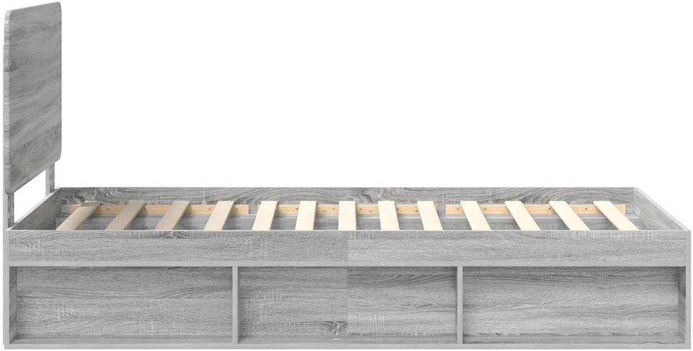 Lova Lovos rėmas Pilkas Sonoma 100 x 200 cm Kietos pušies mediena