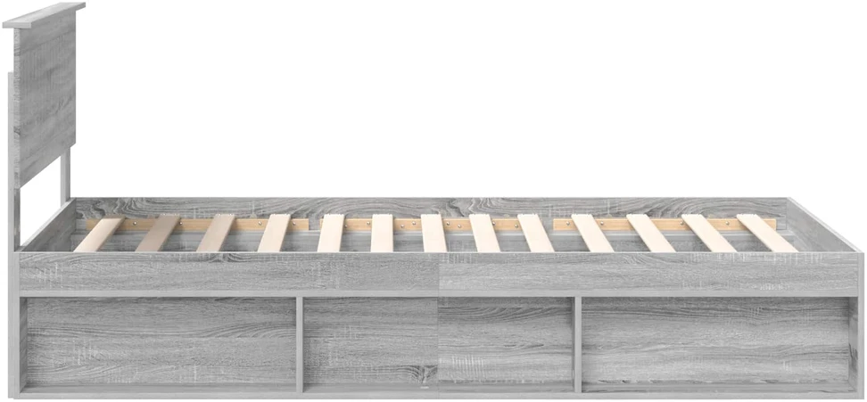 Lova Lovos rėmas Pilkas Sonoma 100 x 200 cm Kietos pušies mediena