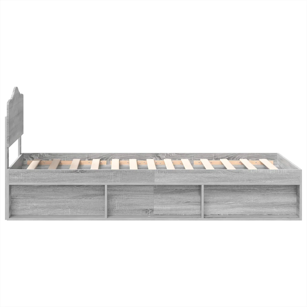 Lova Lovos rėmas Pilkas Sonoma 100 x 200 cm Kietos pušies mediena