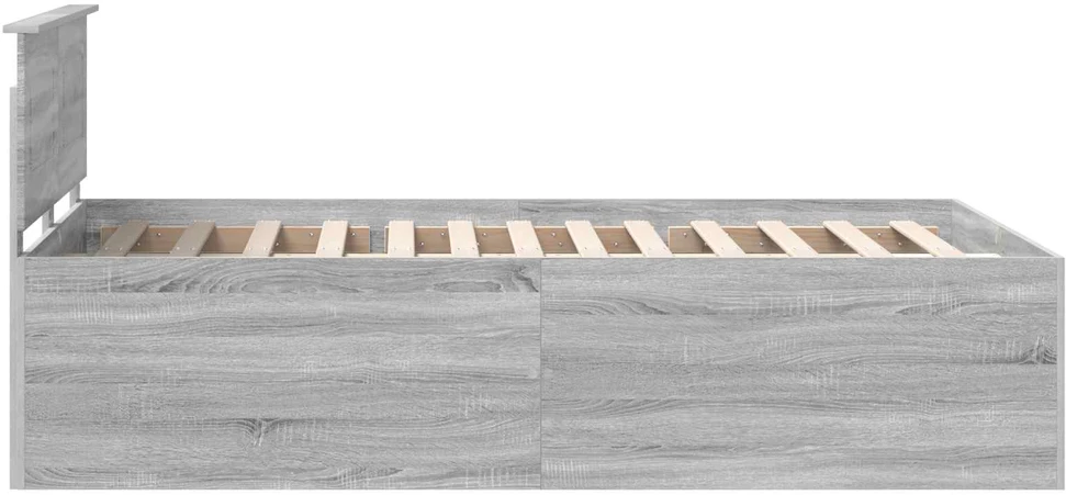 Lova Lovos rėmas Pilkas Sonoma 120 x 190 cm Apdirbta mediena