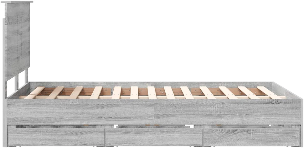 Lova Lovos rėmas Pilkas Sonoma 120 x 190 cm Inžinerinė mediena