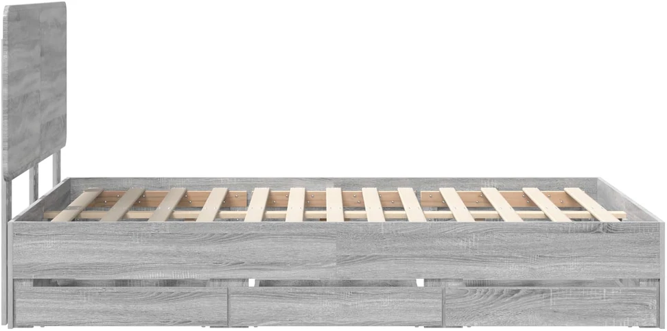 Lova Lovos rėmas Pilkas Sonoma 120 x 190 cm Inžinerinė mediena