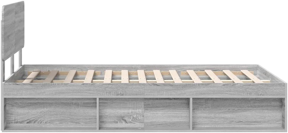 Lova Lovos rėmas Pilkas Sonoma 120 x 190 cm Kietos pušies mediena
