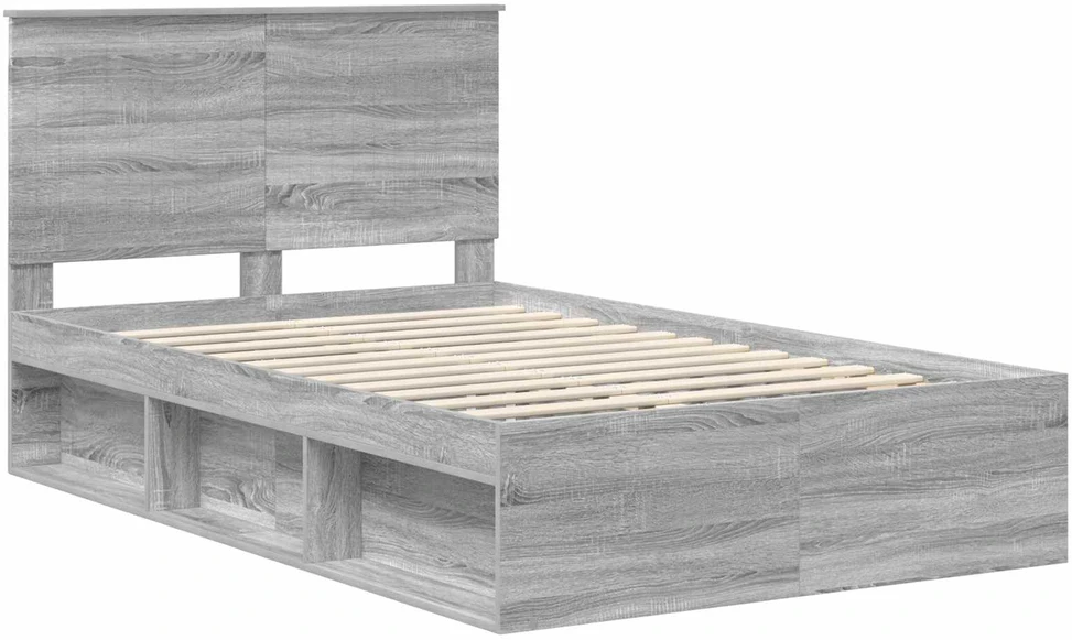 Lova Lovos rėmas Pilkas Sonoma 120 x 200 cm Kietos pušies mediena