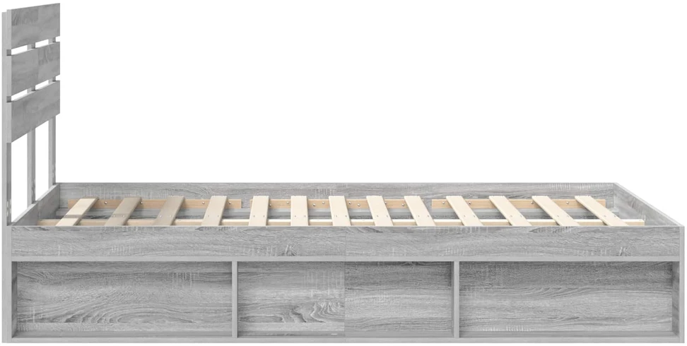 Lova Lovos rėmas Pilkas Sonoma 120 x 200 cm Kietos pušies mediena