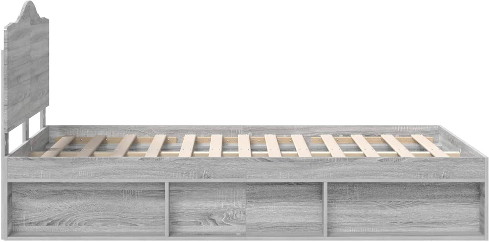 Lova Lovos rėmas Pilkas Sonoma 135 x 190 cm Kietos pušies mediena