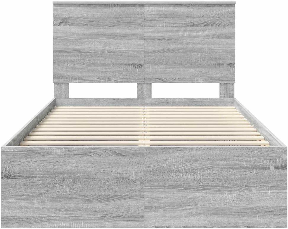 Lova Lovos rėmas Pilkas Sonoma 135 x 190 cm Kietos pušies mediena