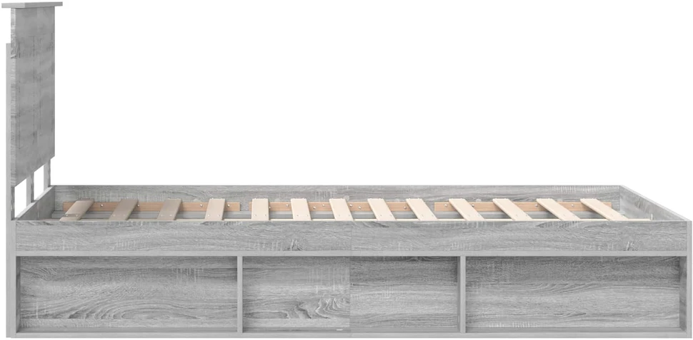 Lova Lovos rėmas Pilkas Sonoma 135 x 190 cm Kietos pušies mediena