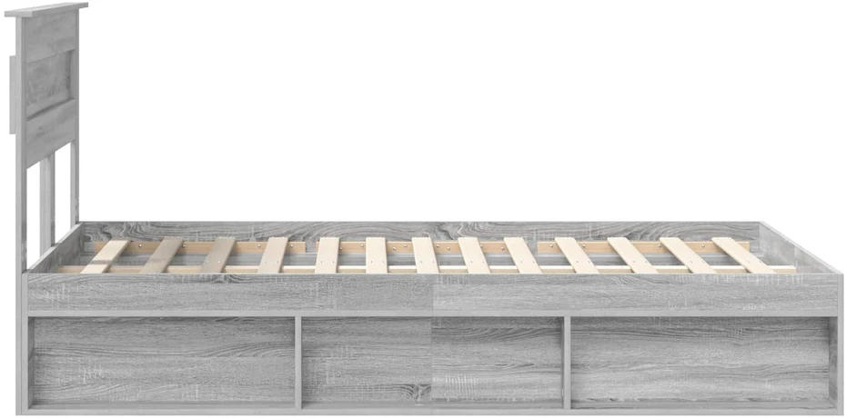 Lova Lovos rėmas Pilkas Sonoma 135 x 190 cm Kietos pušies mediena