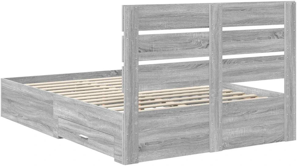Lovos rėmas Pilkas Sonoma 140 x 190 cm Apdirbta mediena