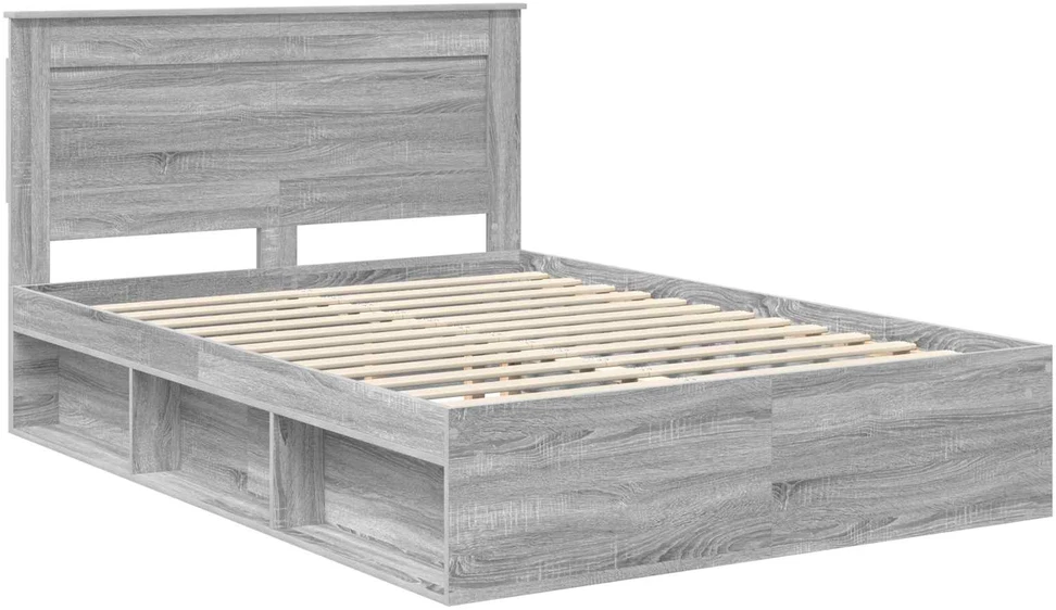 Lovos rėmas Pilkas Sonoma 140 x 190 cm Kietos pušies mediena