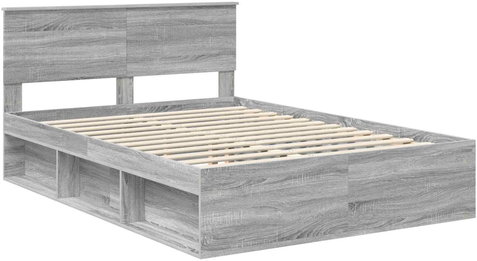 Lovos rėmas Pilkas Sonoma 140 x 190 cm Kietos pušies mediena