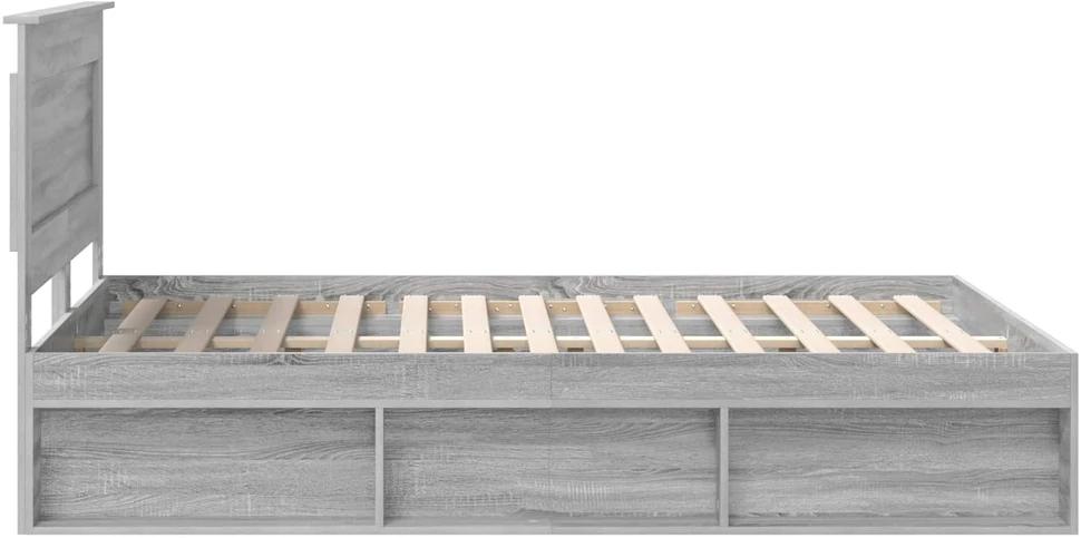 Lovos rėmas Pilkas Sonoma 140 x 190 cm Kietos pušies mediena