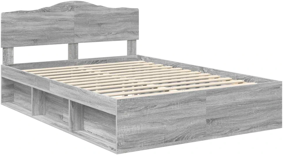 Lovos rėmas Pilkas Sonoma 140 x 190 cm Kietos pušies mediena