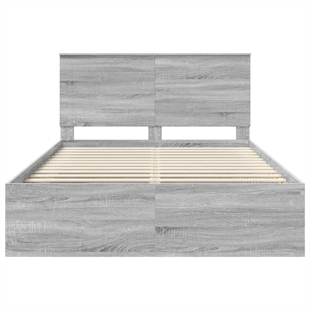 Lovos rėmas Pilkas Sonoma 140 x 190 cm Kietos pušies mediena