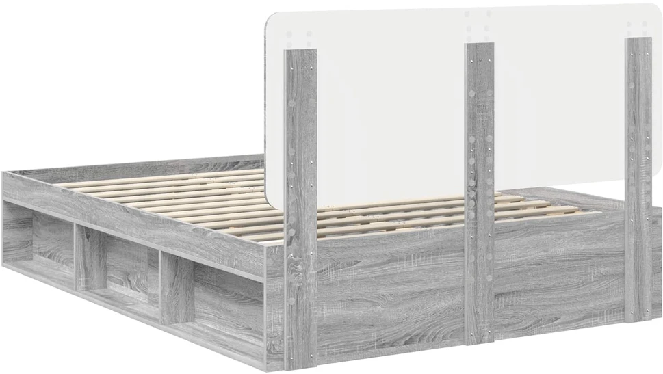 Lovos rėmas Pilkas Sonoma 140 x 190 cm Kietos pušies mediena