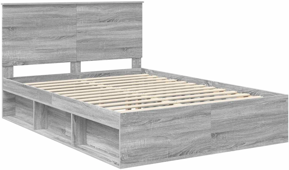 Lovos rėmas Pilkas Sonoma 140 x 190 cm Kietos pušies mediena