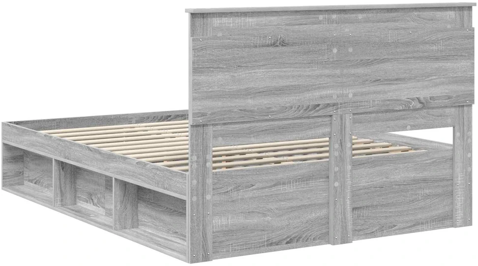 Lovos rėmas Pilkas Sonoma 140 x 190 cm Kietos pušies mediena