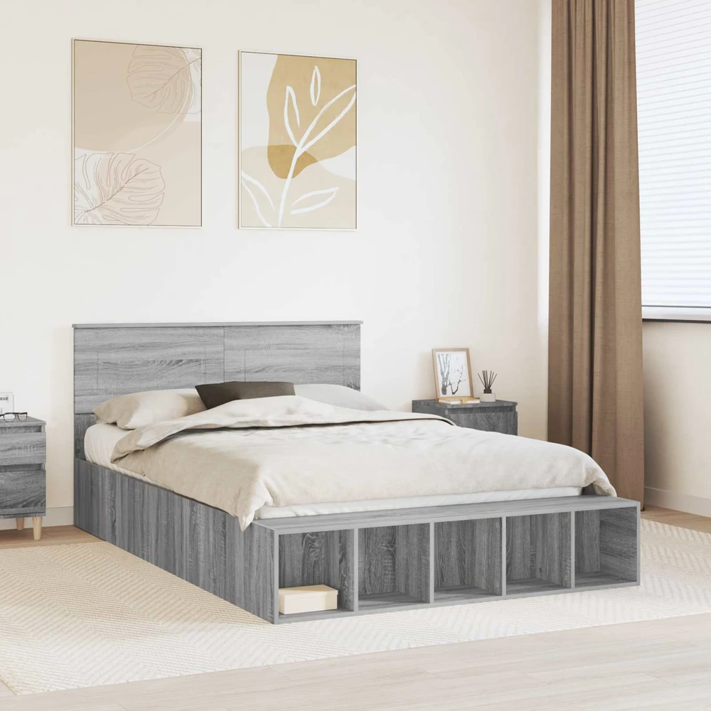 Lovos rėmas Pilkas Sonoma 150 x 200 cm Apdirbta mediena