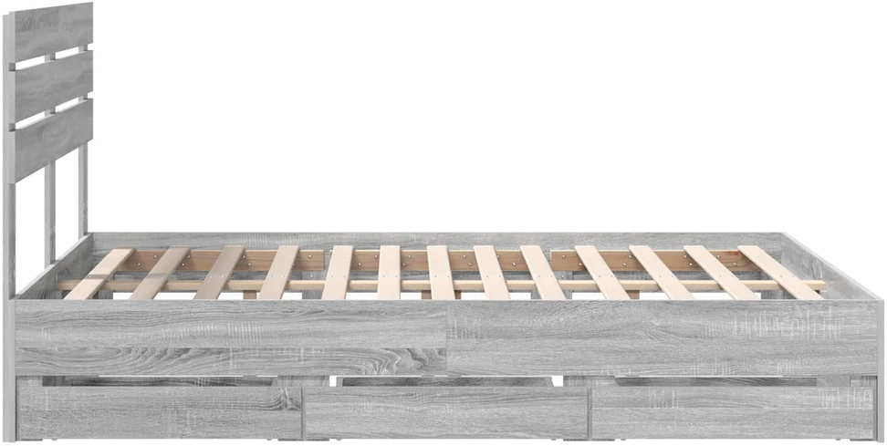 Lovos rėmas Pilkas Sonoma 150 x 200 cm Inžinerinė mediena
