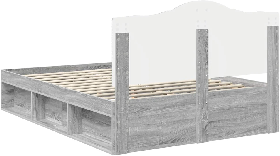 Lovos rėmas Pilkas Sonoma 150 x 200 cm Kietos pušies mediena