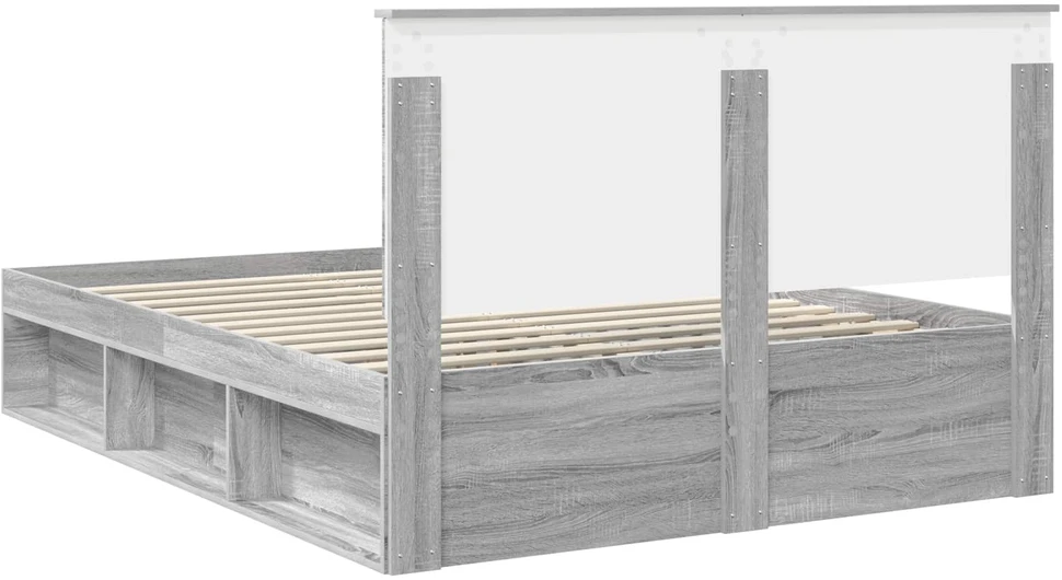 Lovos rėmas Pilkas Sonoma 150 x 200 cm Kietos pušies mediena