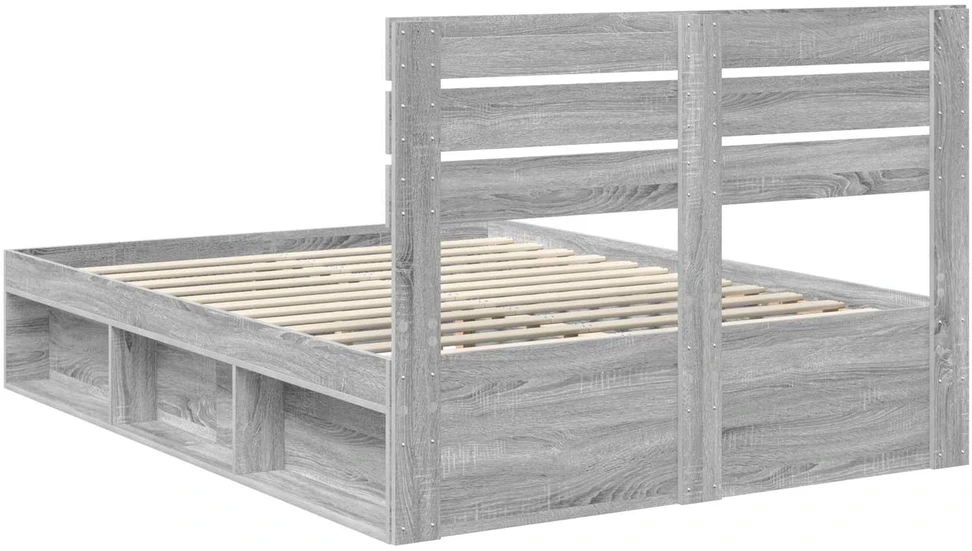 Lovos rėmas Pilkas Sonoma 150 x 200 cm Kietos pušies mediena