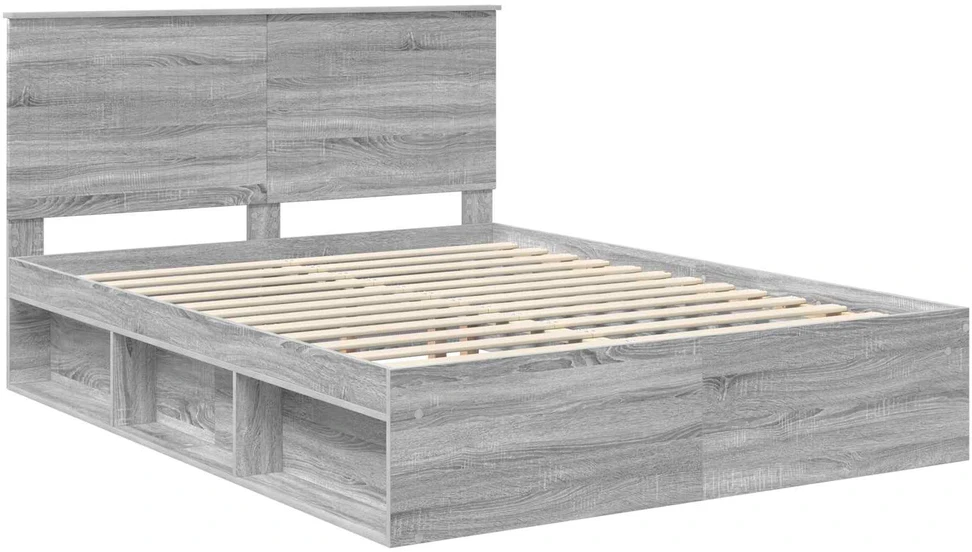 Lovos rėmas Pilkas Sonoma 150 x 200 cm Kietos pušies mediena