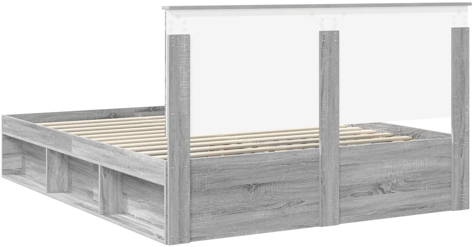 Lovos rėmas Pilkas Sonoma 160 x 200 cm Kietos pušies mediena