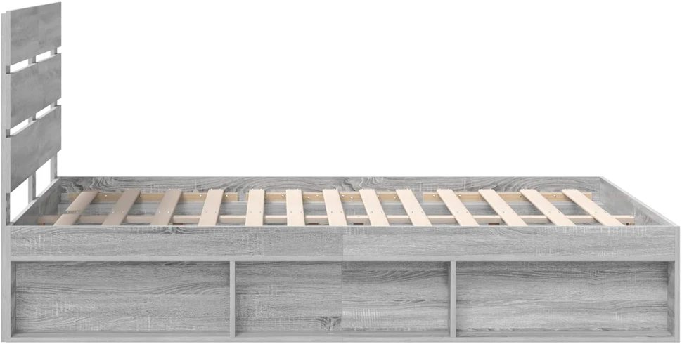 Lovos rėmas Pilkas Sonoma 160 x 200 cm Kietos pušies mediena
